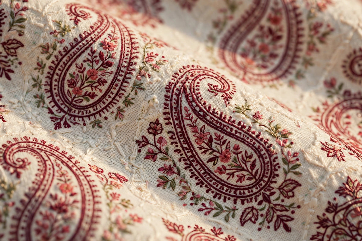 Ivory Paisley — Maroon Embroidered Dhanak 3-Piece | VN-024