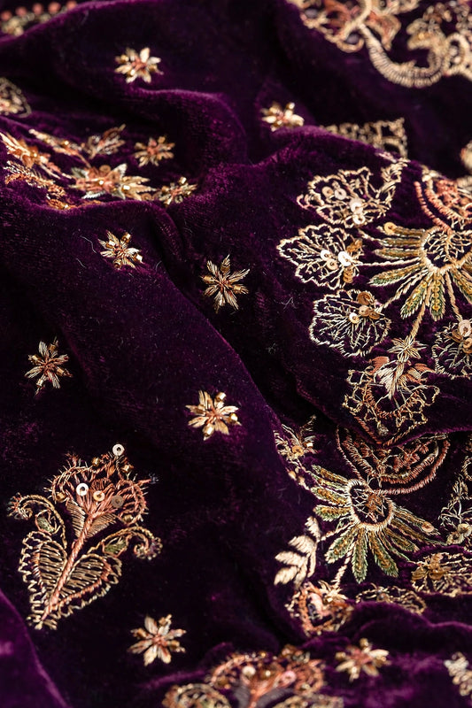 Baroque D-247 — Deep Aubergine Velvet 3-Piece | VN-013