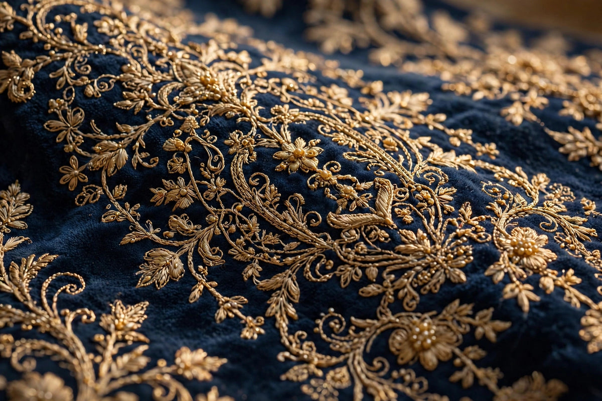 Deep Navy Gold Velvet 3-Piece | VN-016