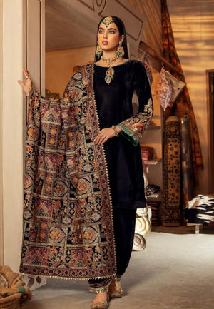 Black Velvet with Karandi Shawl 3-Piece | VN-017